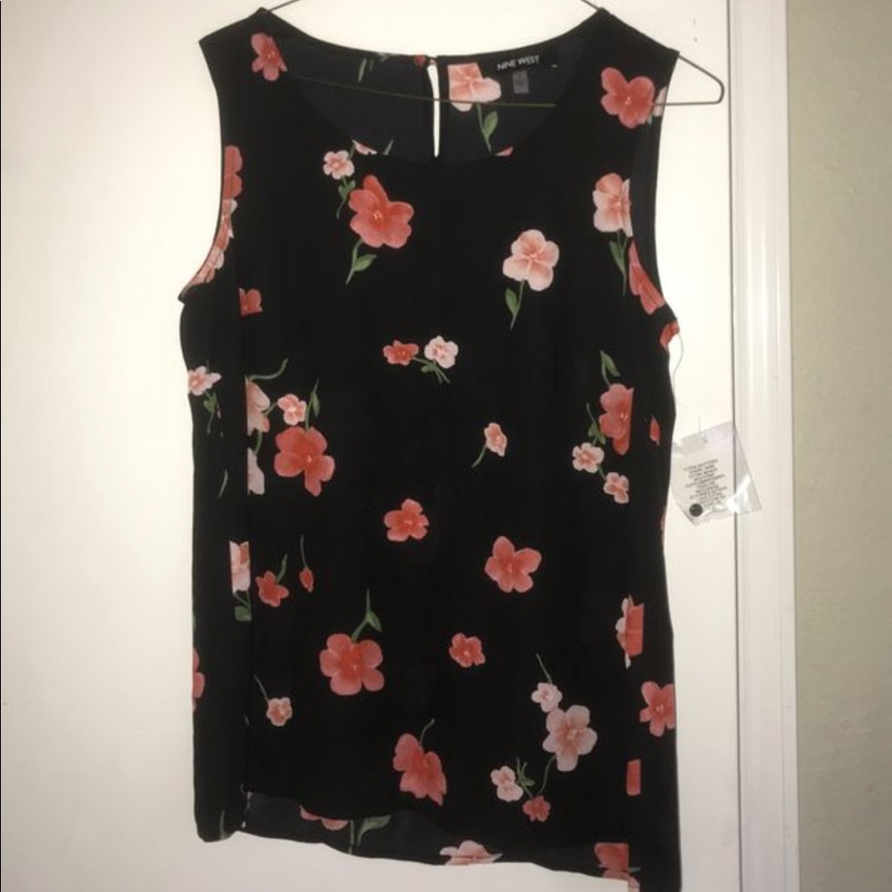 NINE WEST flowered blouse